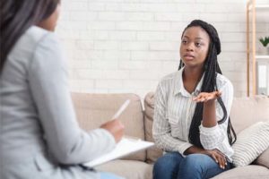 two women discussing Spokane Falls Recovery Center substance abuse treatment programs 