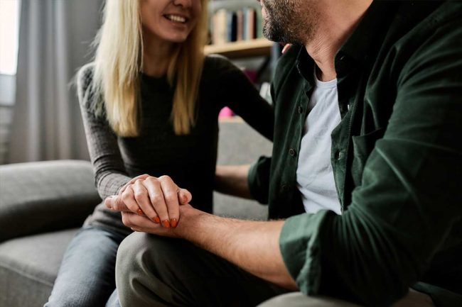 a pair supports each other in drug rehab spokane