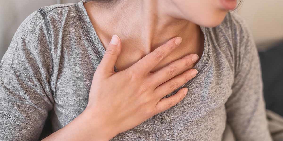 Long Term Effects of Meth woman having trouble breathing and experiencing long term effects of meth