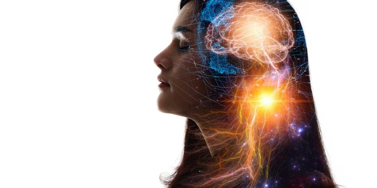 How Addiction Affects The Brain person and visual of the brain and its nerves demonstrating the effects of addiction on the brain