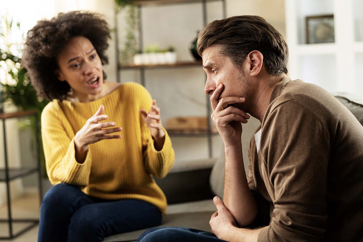 woman arguing with man