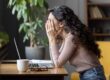 woman feeling tired while working